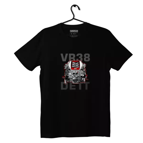 Czarny T-shirt koszulka silnik VR38 DETT