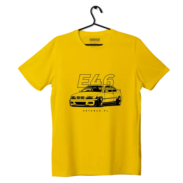 T-shirt koszulka przód BMW E46 żółta