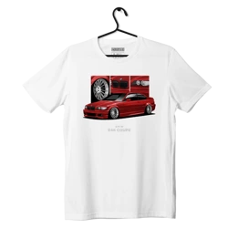 Biały T-shirt koszulka BMW E46 coupe