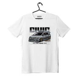 Biały T-shirt koszulka HONDA CIVIC FD