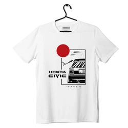 Biały T-shirt koszulka HONDA CIVIC V JDM