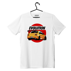 Biały T-shirt koszulka Mitsubishi Lancer EVO IX