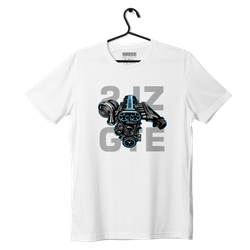 Biały  T-shirt koszulka Silnik 2JZ-GTE