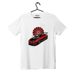 Biały T-shirt koszulka Toyota Supra mk4 Red Sun