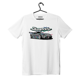 Biały T-shirt koszulka Toyota Supra mk5 HKS