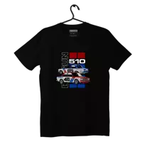 Czarny T-shirt koszulka DATSUN 510 BRE