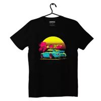 Czarny T-shirt koszulka Porsche 911 Singer