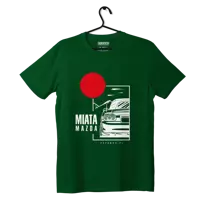 T-shirt koszulka Mazda Miata z dachem zielona 